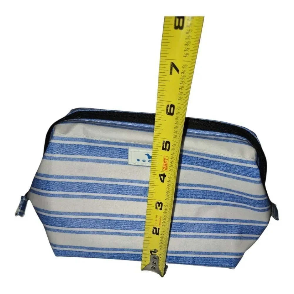 Scout big mouth toiletry bag Blue White Striped